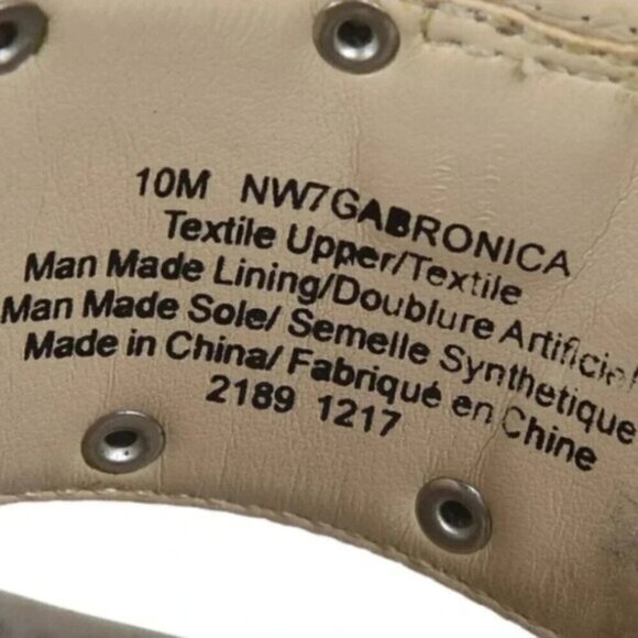 Nine West Block Chunky Heel Sandals Beige/Grey Open Toe Sling Back Size  10 - Picture 11 of 11